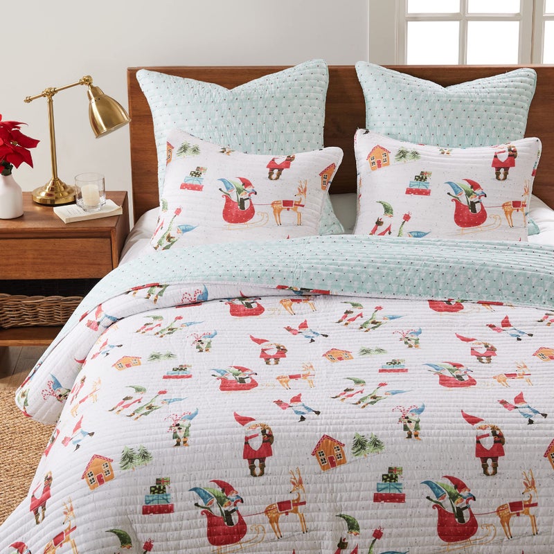 ليفتيكس هوم Levtex Home Merry & Bright Collecion - Gnome للأعياد - Euro Shams (26x26in)  - Image 2