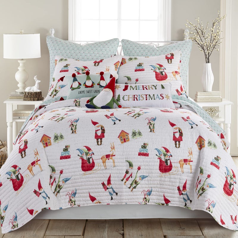 ليفتيكس هوم Levtex Home Merry & Bright Collecion - Gnome للأعياد - Euro Shams (26x26in)  - Image 3