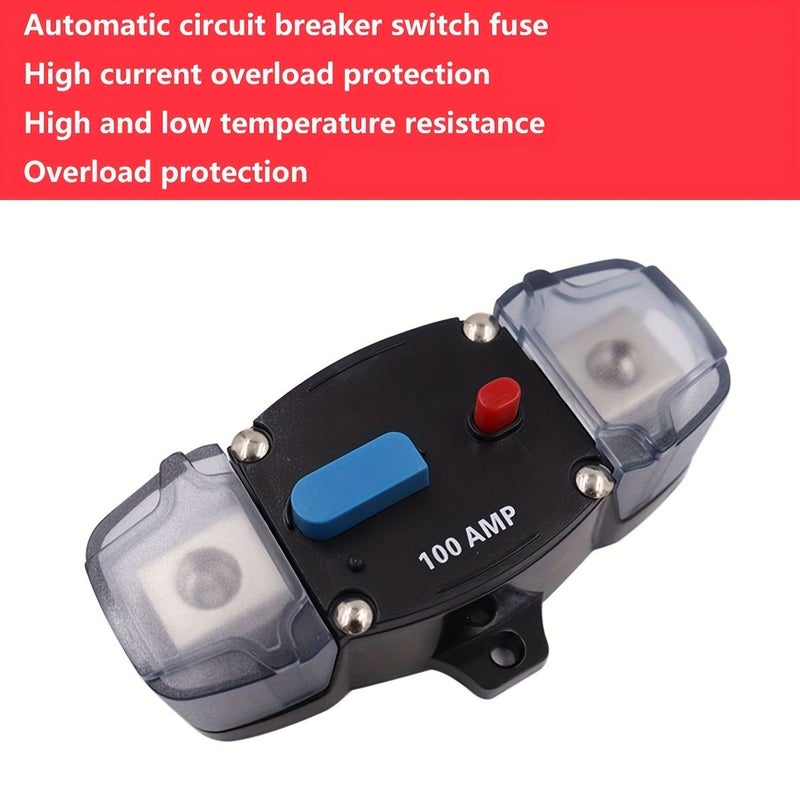 DC 12V 48V قاطع دائرة تلقائي إعادة تعيين 150A لسماعات السيارة حامل فيوز من نوع AGU لمكبر الصوت الاستريو - Image 4