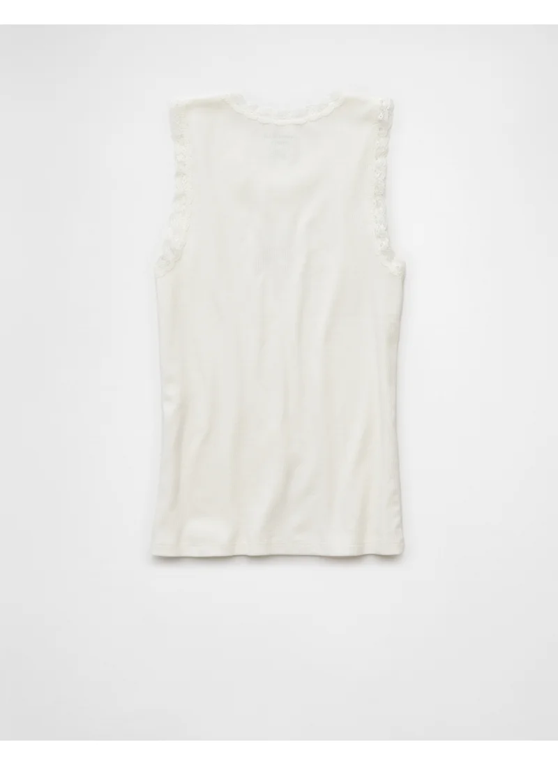 امريكان ايجل AE Graphic Lace Trim Tank Top