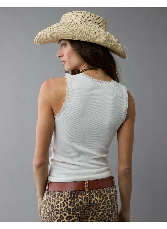 امريكان ايجل AE Graphic Lace Trim Tank Top