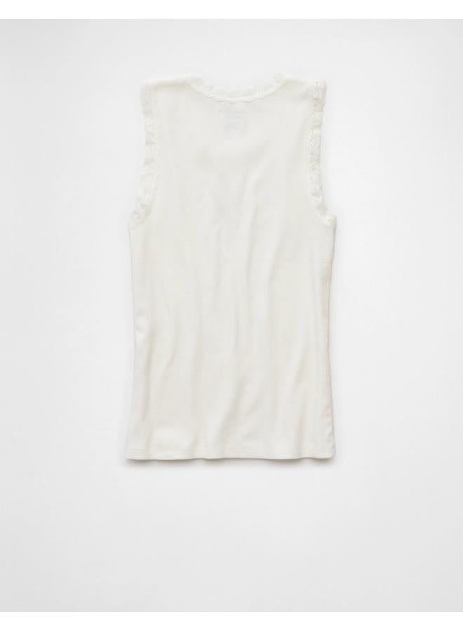 American Eagle AE Graphic Lace Trim Tank Top  - Image 2