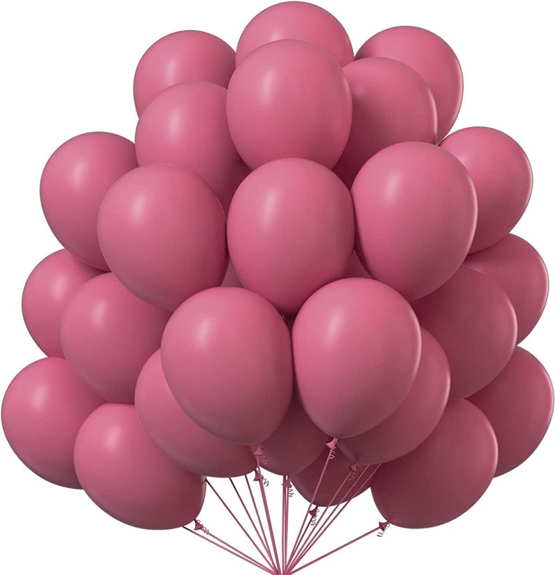 TOYXE 50 Pcs Retro Balloons Made of Strong Rubber (Retro Pink) - Image 1