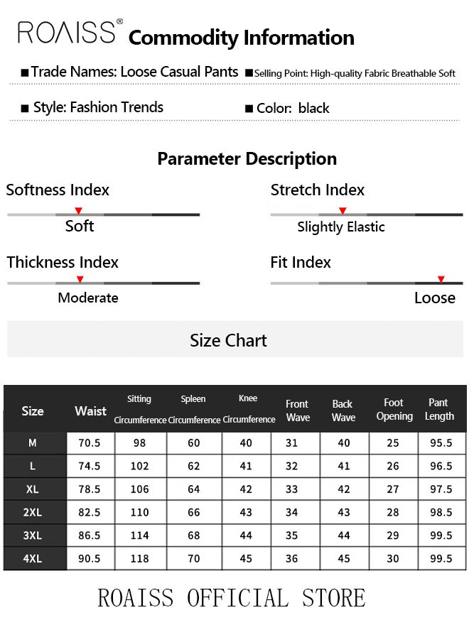 roaiss - Men's Cargo Pants Casual Pants Made of Pure Cotton with Elastic Drawstring Suitable for Various Body Types Simple and Trendy - Image 1