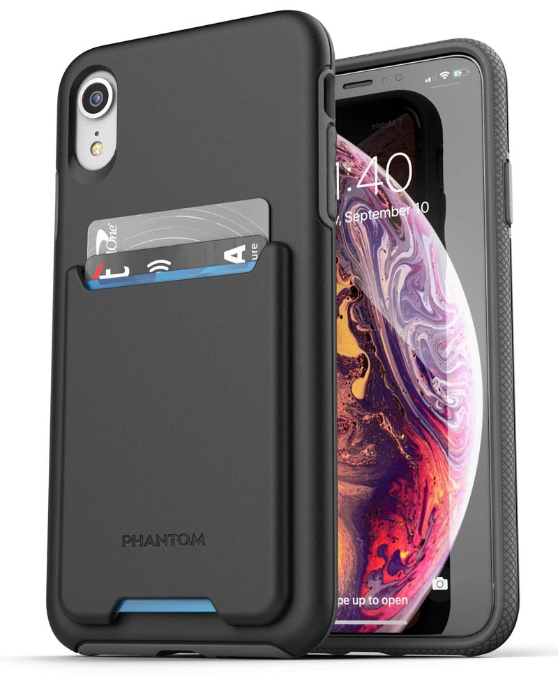 ENCASED iPhone XR Wallet Case 2018 Ultra Durable Cover with Card Holder Slot 4 Credit Cards Capacity Phantom Black - Image 2