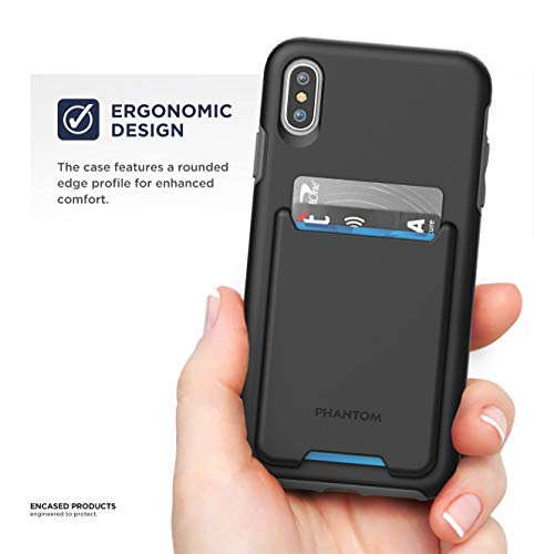 ENCASED iPhone XR Wallet Case 2018 Ultra Durable Cover with Card Holder Slot 4 Credit Cards Capacity Phantom Black - Image 3