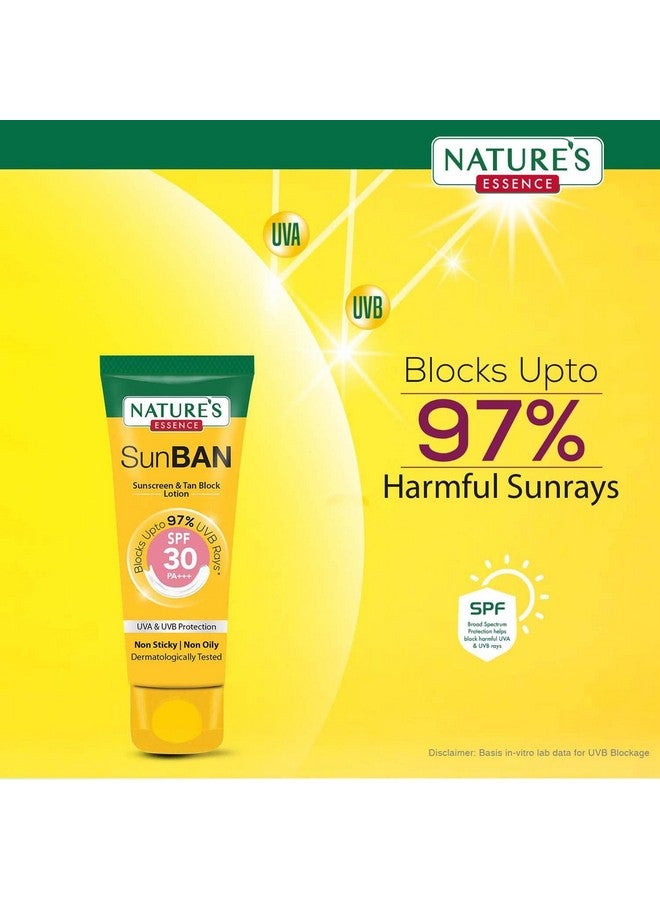 Nature's Essence NATURES ESSENCE Sunban Suncreen Spf 30 Pa+++ | No White Cast And Broad Spectrum Sun Screen | For All Skin Types | Non Greasy | Lightweight | For Men & Women | 60Ml - Image 2