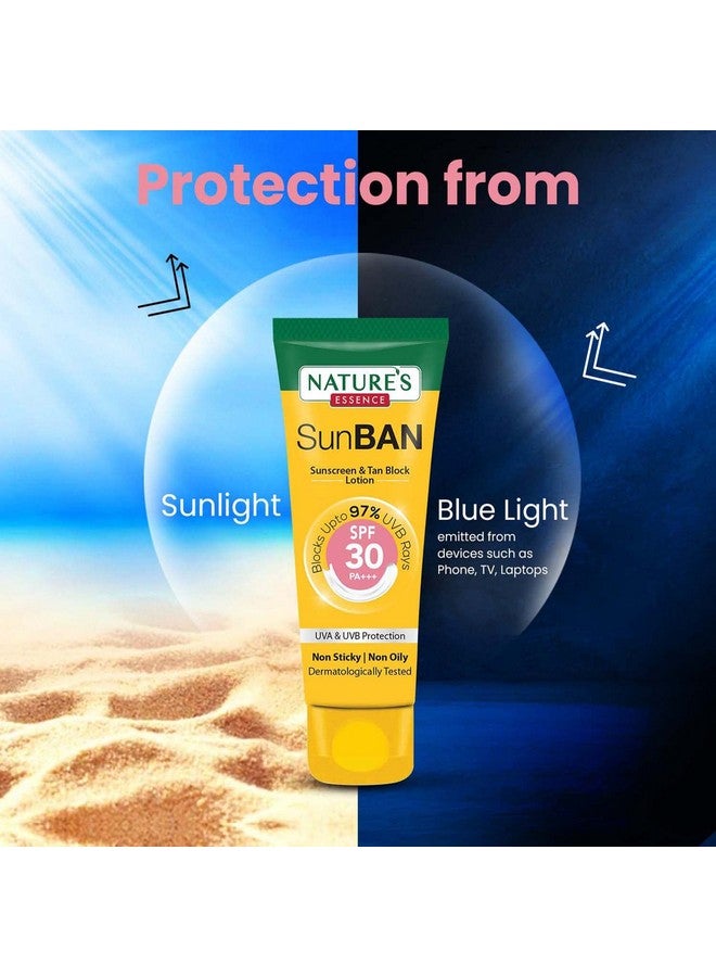 Nature's Essence NATURES ESSENCE Sunban Suncreen Spf 30 Pa+++ | No White Cast And Broad Spectrum Sun Screen | For All Skin Types | Non Greasy | Lightweight | For Men & Women | 60Ml - Image 4