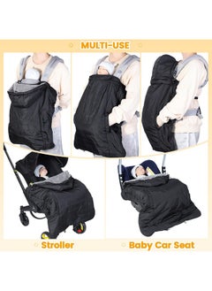 Orzbow Winter Baby Carrier Cover with Detachable Hood, Waterproof & Windproof, Universal for Baby Carriers and Baby Waist Stool, Baby Bunting Bag for Car Seats and Strollers with Storage Bag, Black - pzsku/Z8863E0D2E475370B6583Z/45/_/1736571094/3f332d4a-f252-4973-9d07-53f0ab54110c