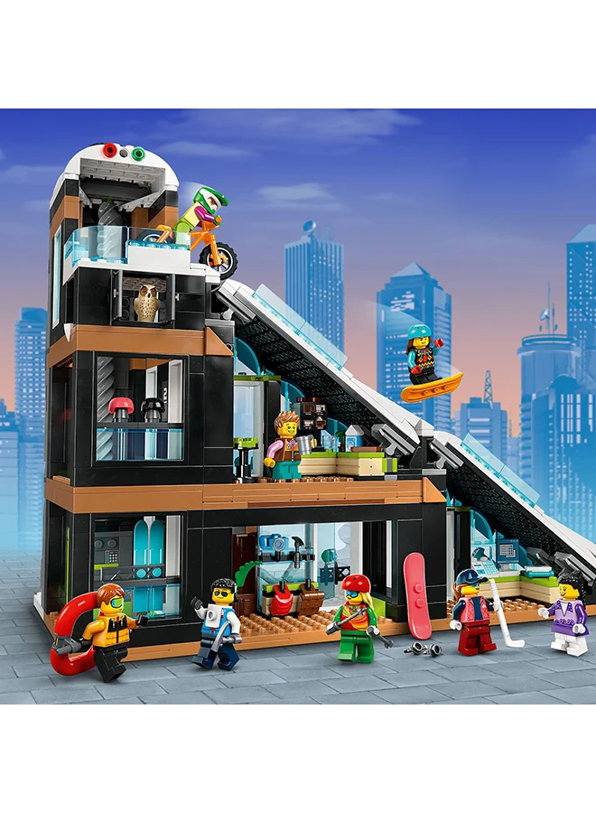 LEGO City Ski And Climbing Centre 60366 Building Toy Set; Modular 3-Level Building With A Piste, 8 Minifigures And 2 Animal Figures For Imaginative Play; Fun Gift Idea For Kids And Ski Fans Aged 7+ (1,045 Pieces)