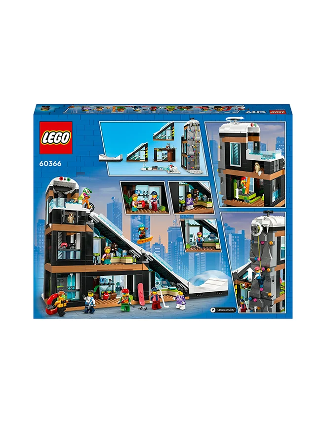 LEGO City Ski And Climbing Centre 60366 Building Toy Set; Modular 3-Level Building With A Piste, 8 Minifigures And 2 Animal Figures For Imaginative Play; Fun Gift Idea For Kids And Ski Fans Aged 7+ (1,045 Pieces)
