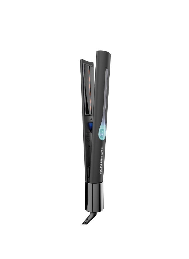 Rush Brush X2 Infra Revolver Hair Straightening & Curling Brush - Black - Infrared & Ionic Technology - Ceramic Plates - Up to 230°C Heat - Image 2