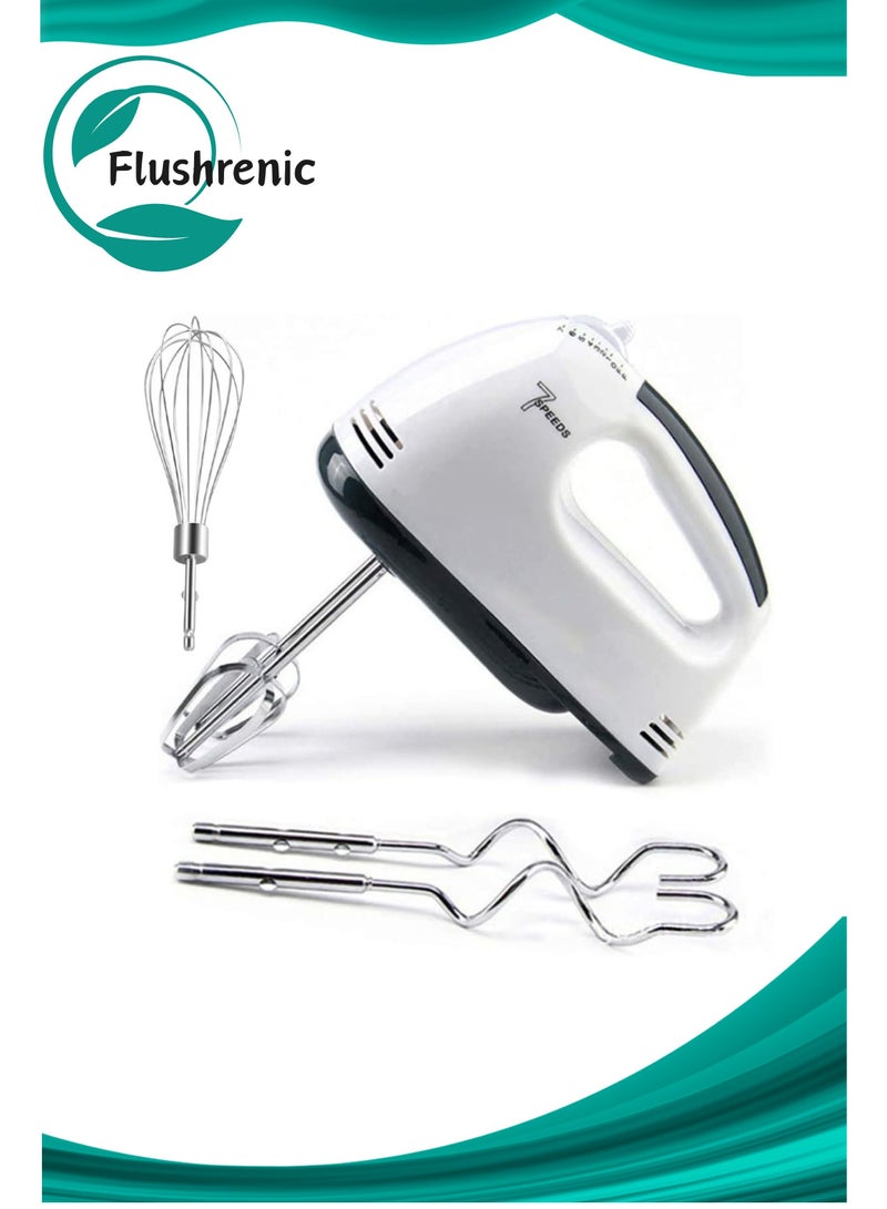 Flushrenic Mini Handheld mixer Electric handheld - 7-speed portable kitchen mixer Electric, with 5 stainless steel accessories Mixer, for mixing biscuit, cake, egg and dough foods - Image 1
