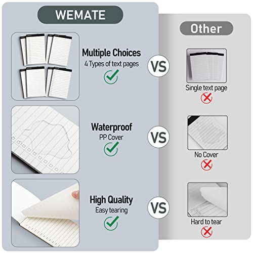 WEMATE 10 Pieces Notepad Holder Set Pocket Notebook - Included Mini Pocket Notepad Holder Set with 8 Memo Book Refills and Metal Pen for Meetings, Daily Records, and Notes 3 x 5 Inch (Brown) - Image 4