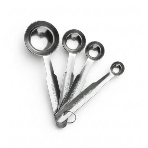 Human Hydro Stainless Steel Measuring Spoons Set – 4 Pieces | 1/4 TSP, 1/2 TSP, 1 TSP & 1 tbsp | Rust-Free, Durable & Dishwasher Safe | for Baking & Cooking - Image 1