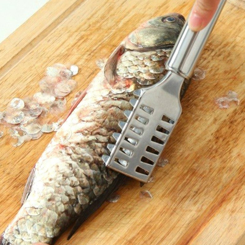 Fish Scale Remover Stainless Steel Construction - Comfortable Grip Handheld Tool for Home Kitchen Fish Preparation - Image 3
