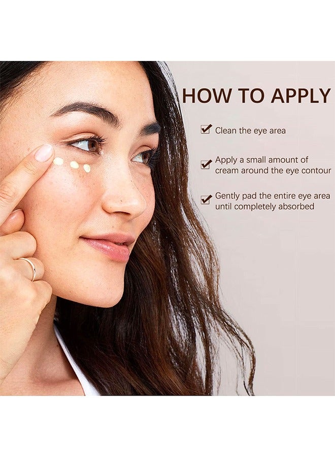 لينماي كريم الكافيين للعين ، تحت الهالات السوداء والانتفاخ ، مع تقليل التجاعيد الخطوط الدقيقة ، أكياس تحت العينين الغربان القدمين علاج شد العين للنساء والرجال (30 مل) - Image 4