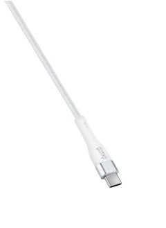 alfanar 480Mbps 3A Braided Type-C to Type-C Fast Charging Cable White 1 m C31C-CBW06  - Image 3