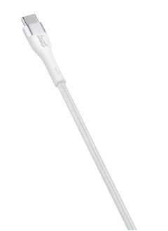 alfanar 480Mbps 3A Braided Type-C to Type-C Fast Charging Cable White 1 m C31C-CBW06  - Image 2