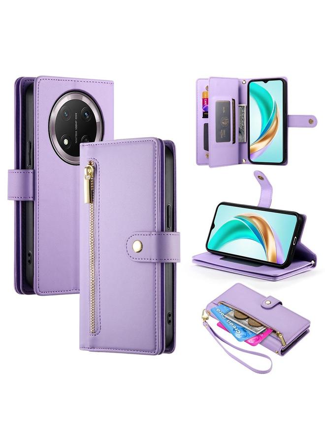 اس-توب جراب هاتف Honor X9c Global / Magic7 Lite Nine Card slot بسحاب ومحفظة جلدية - Image 1
