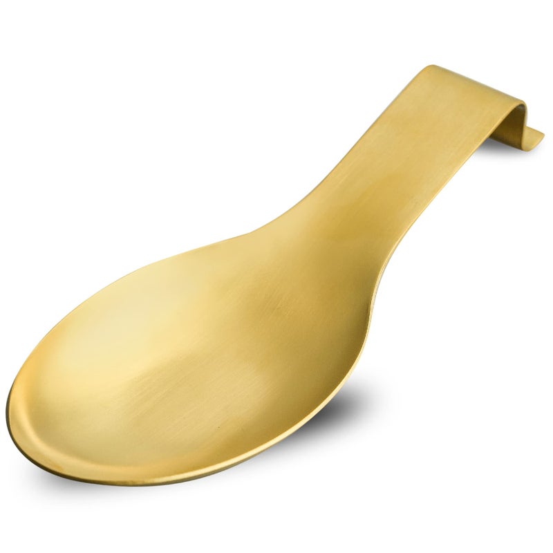 BETTWILLGold Spoon Rest for Kitchen Counter Stainless Steel Spoon Holder for Stove Top Spatula Ladle Spoon Utensils Holder Gold Kitchen Accessories Gold Cooking Utensiles