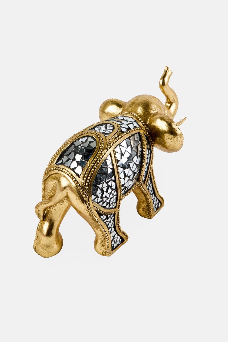 Decorative Polyresin Elephant, Gold