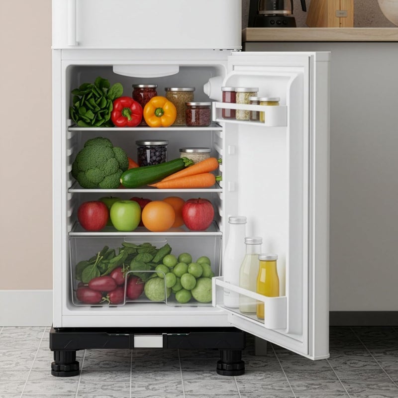 Hacaroa Mini Fridge Stand with 4 Strong Feet, Universal Refrigerator Stand Riser Adjustable Washer and Dryer Pedestals, Multi-functional Washing Machine Base for Small Appliance, Black - Image 4