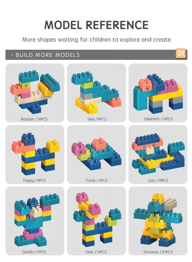 Generic Children's Activity Table Set, Toddler Table and Chair Set, Including 1 Chair, 4 Storage Boxes, 600 Large-Size Building Blocks and 4 Storage Tubes, Multifunctional Educational Six-in-One Building Block Table, Integrated Children's Game Table, Suitable for Children Aged 3-6 to Assemble and Learn, Easy to Organize and Learn.  - Image 3