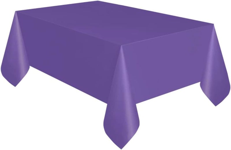 Unique Plastic Table Cover Neon Purple, 54 Inches x 108, 99163