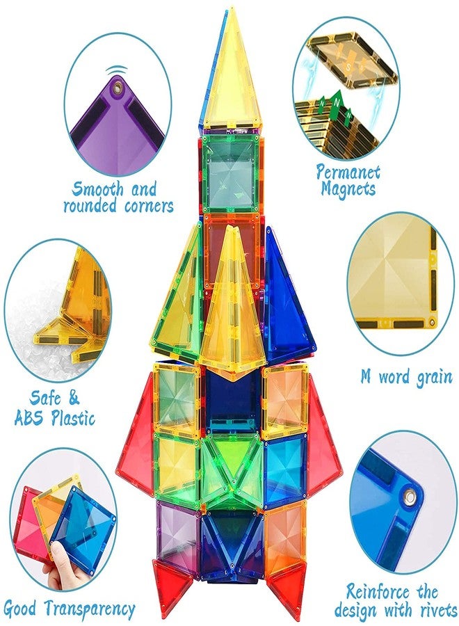 FunBlast Magnetic Blocks for Kids - Mag Magic Magnetic Building Blocks for Kids Puzzle for Kid Learning Toy Playset (Multicolor;130 Pcs) - Image 3