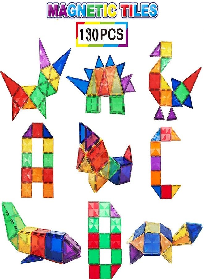 FunBlast Magnetic Blocks for Kids - Mag Magic Magnetic Building Blocks for Kids Puzzle for Kid Learning Toy Playset (Multicolor;130 Pcs) - Image 2