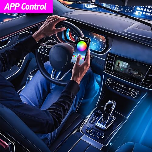 Honalia Car LED Lights Interior Ambient Lighting Car with Smart APP Control Multicolor Interior LED Lights with Music Mode for Truck Jeep SUV DC 12V - Image 5