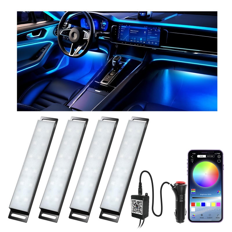 Honalia Car LED Lights Interior Ambient Lighting Car with Smart APP Control Multicolor Interior LED Lights with Music Mode for Truck Jeep SUV DC 12V - Image 2