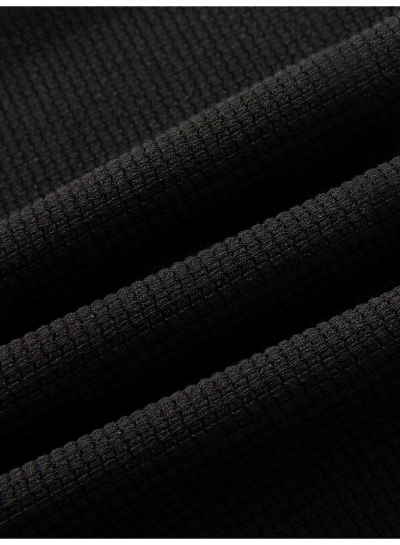 بنطلون أسود رجالي واسع برباط خصر قصة مستقيمة كاجوال - Image 4