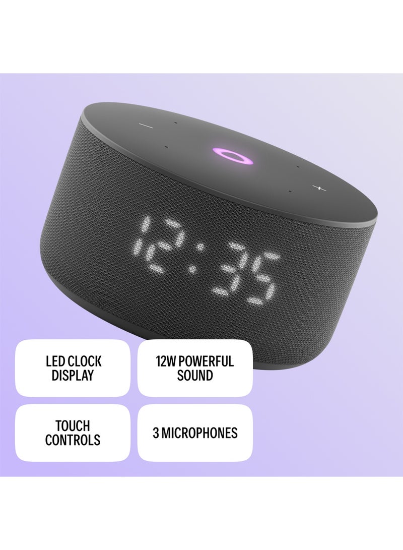 ياسمينة Yango Yasmina Smart AI Speaker, Arabic & English, 12W Sound, LED Display, Study & Home Routine Assistant, Quran black - Image 5