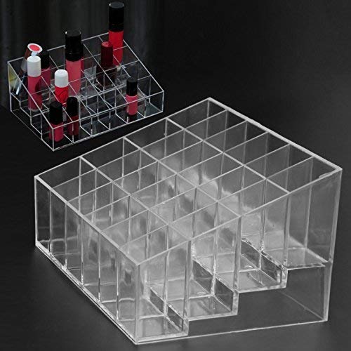 FosCadit Acrylic Multi Purpose Lipstick Cosmetics Stand Display Holder 24 Section Makeup Holder Home Storage Box Lipstick Holder Case Tools, Multi-Coloured - Image 5