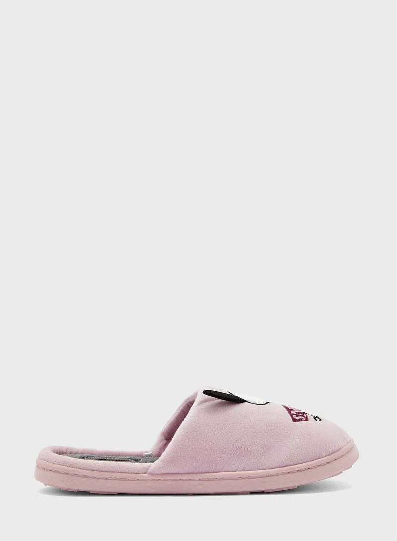 women'secret Fur Detailed Slip Ons