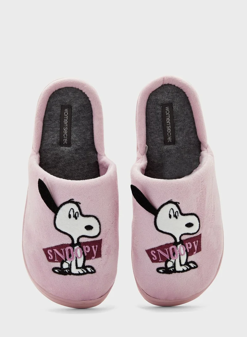 women'secret Fur Detailed Slip Ons