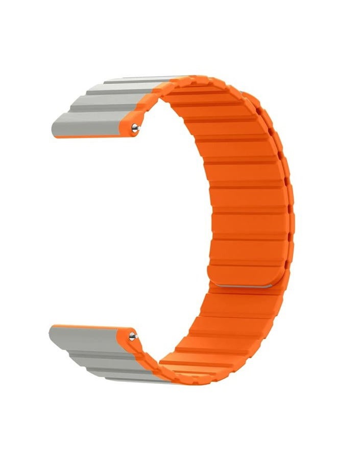 WINGLE for Apple Watch Ultra Band 49mm Series 8 Series 7 45mm 44mm 42mm Men, Strong Magnetic Bands Bracelet Adjustable Silicone Sport Strap for Apple Watch SE 6 5 4 3 2 1 iWatch, Grey/Orange - Image 5