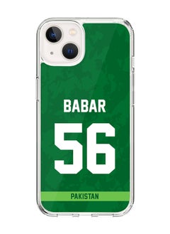 Classic Clear Case For iPhone 14 Plus , Hybrid Soft Case Transparent Cover - Player Name - Babar Azam, Jersey Number- 56