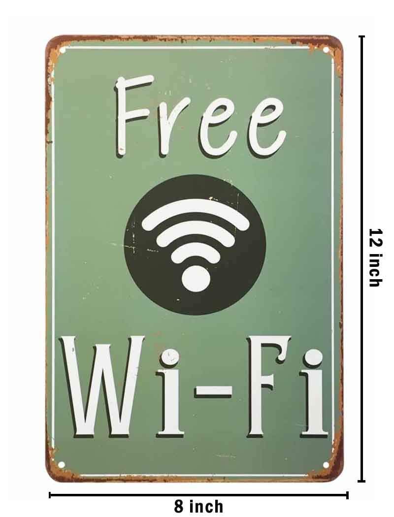 AOYEGO WiFi Tin Sign Green Vintage Metal Tin Signs for Cafes Bars Pubs Shop Wall Decorative Funny Retro Signs for Men Women 8x12 Inch - Image 2