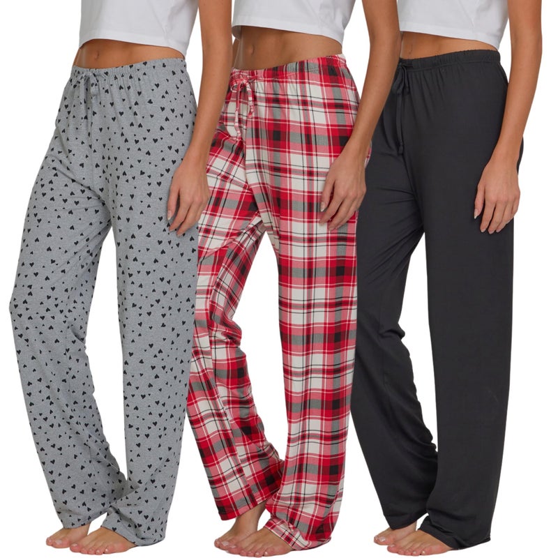 Ultra Performance Womens Pajama PJ Pants 3 Pack Lounge Bottoms Pajamas for Women (Avail in Plus Sizes) - Image 1