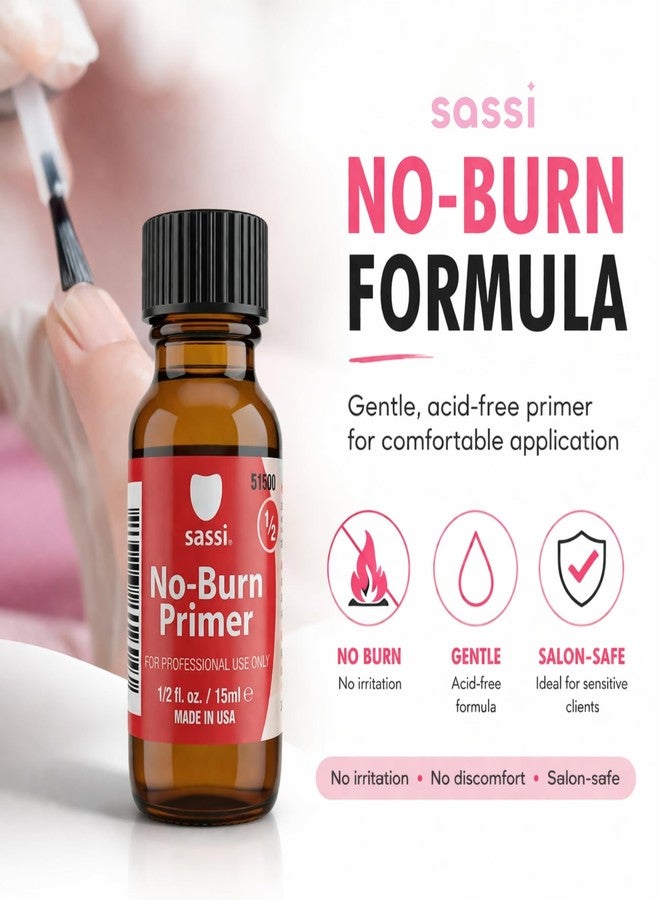 Sassi No-Burn Primer 4oz | Acid-Free Nail Primer for Superior Adhesion | Low Odor, Non-Irritating Formula | Made in USA - Image 2