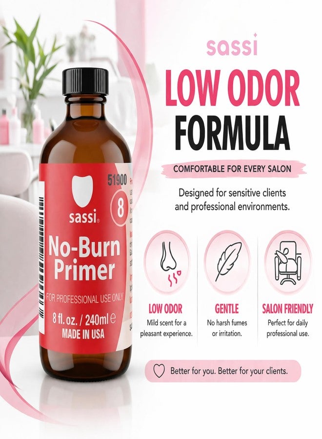 Sassi No-Burn Primer 4oz | Acid-Free Nail Primer for Superior Adhesion | Low Odor, Non-Irritating Formula | Made in USA - Image 4