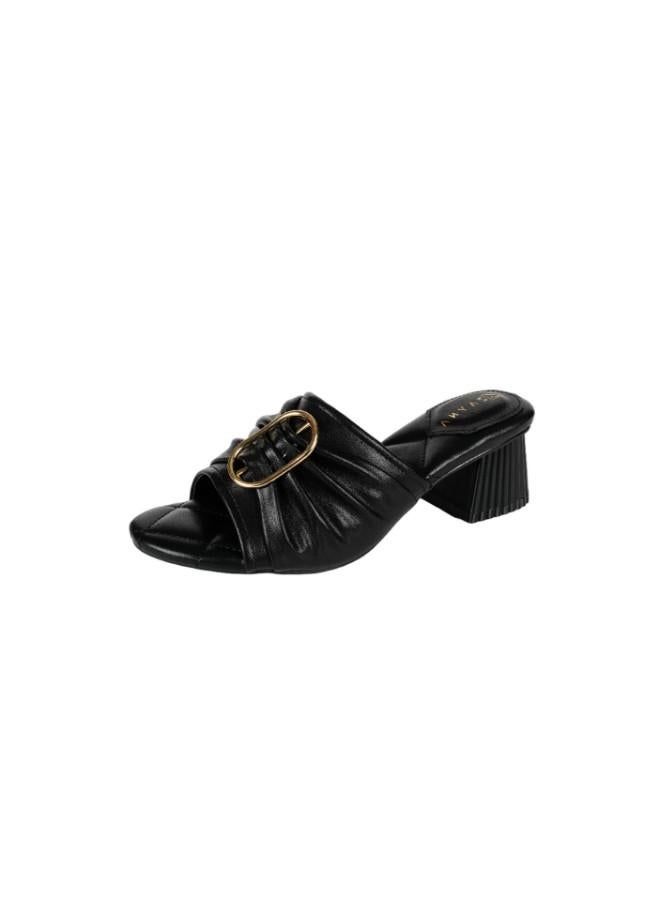 ZAYNA 221-155 Zayna Ladies Block Heel Sandals 23BJH185 Black - Image 3