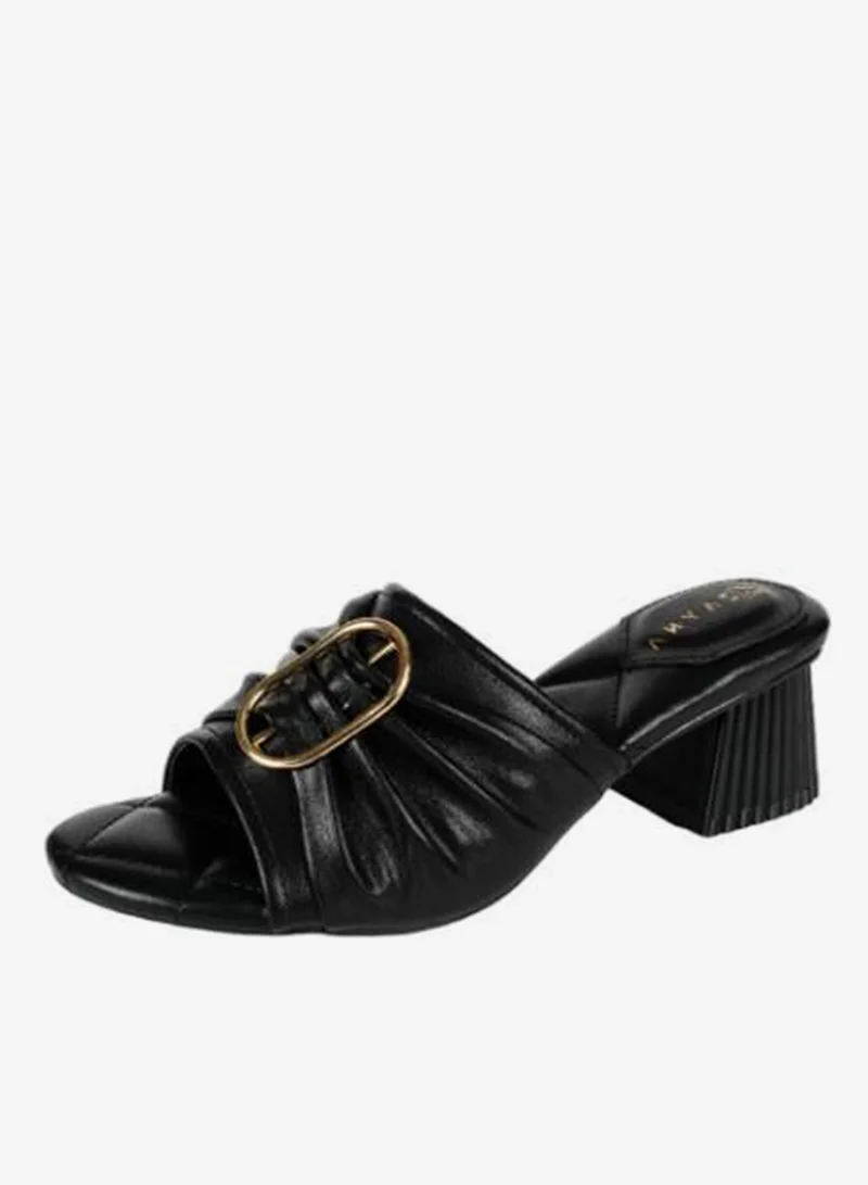 Zayna Black 221-155 Zayna Ladies Block Heel Sandals 23BJH185 Black for Women | Best Price UAE