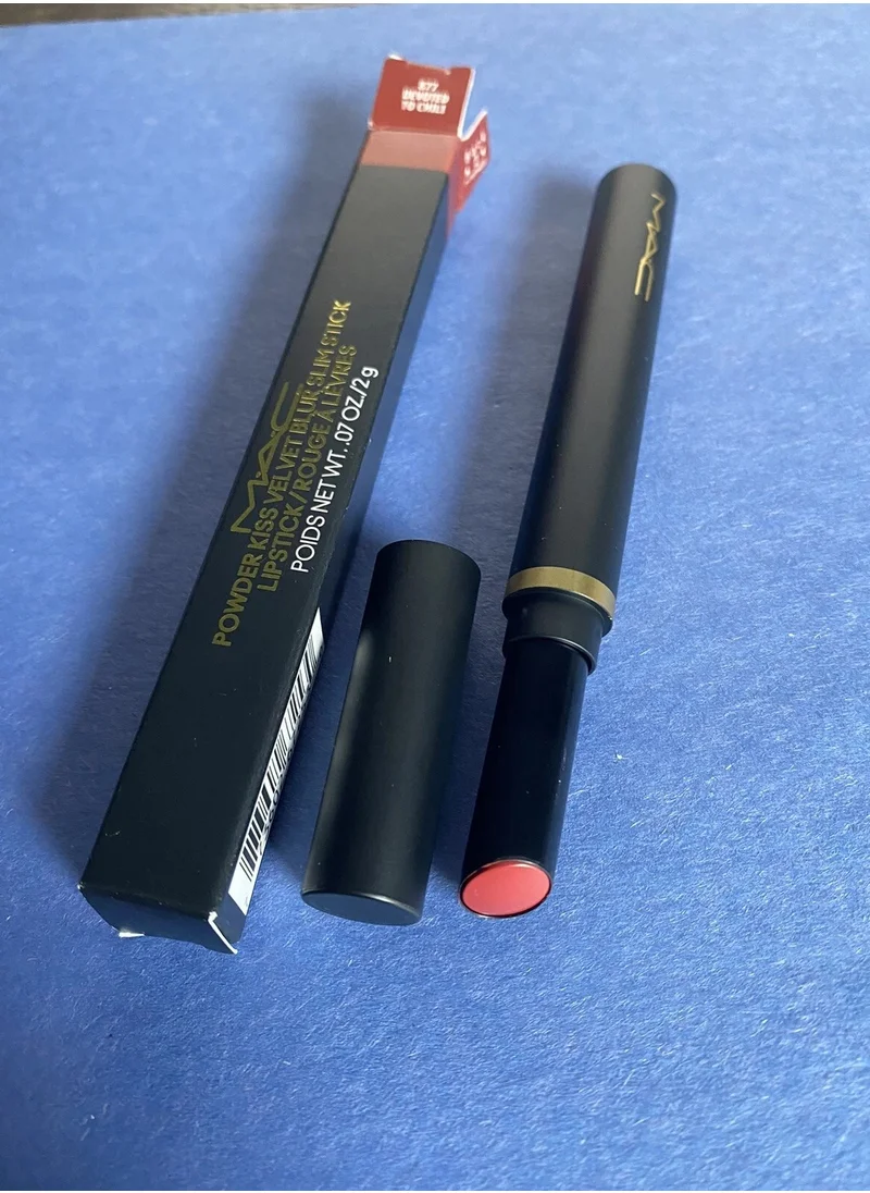 MAC Cosmetics Powder Kiss Velvet Blur Slim Lipstick 877 DEVOTED TO CHILI