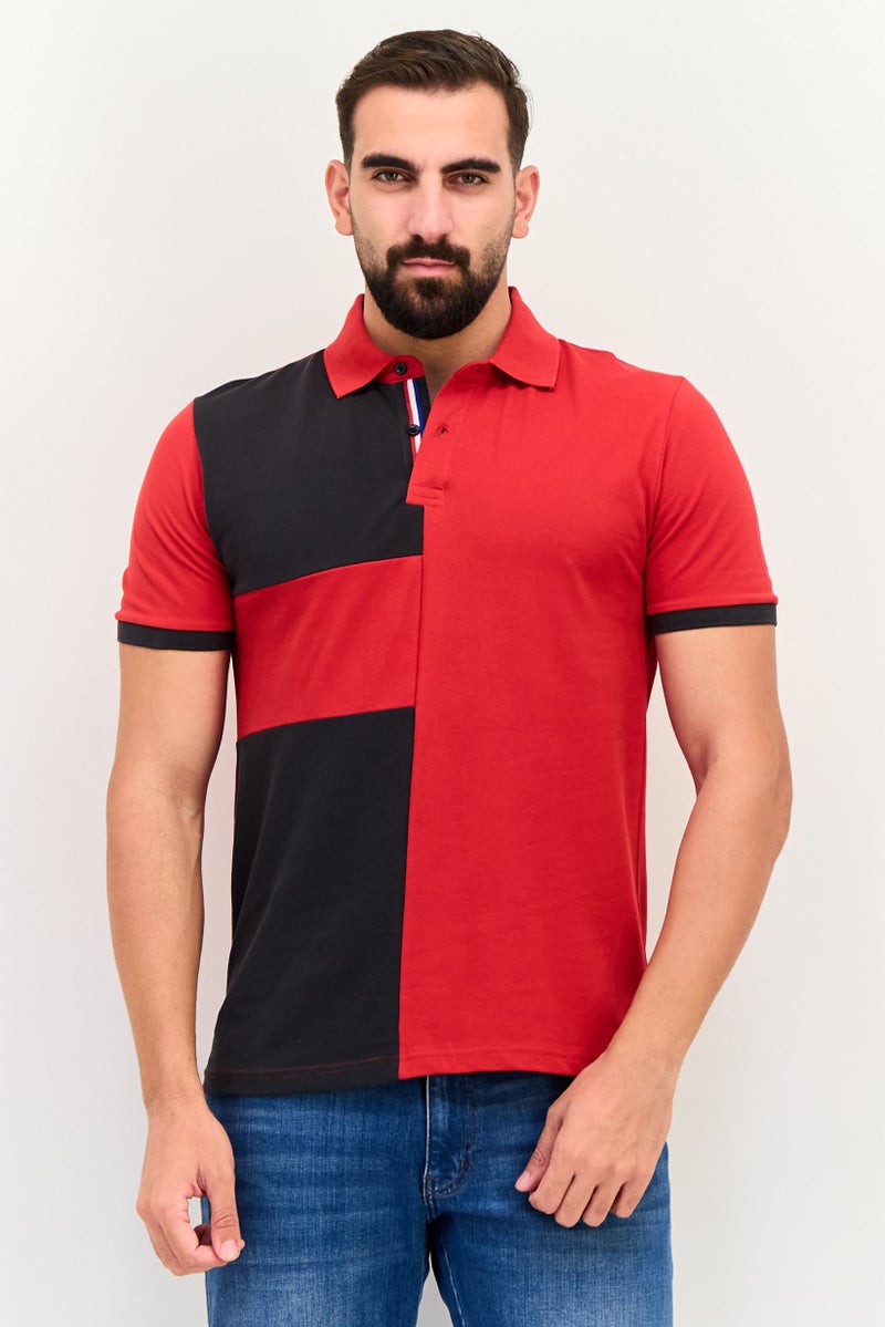 English Laundry قميص بولو بأكمام قصيرة بتصميم ملون للرجال، متعدد الألوان - Image 1