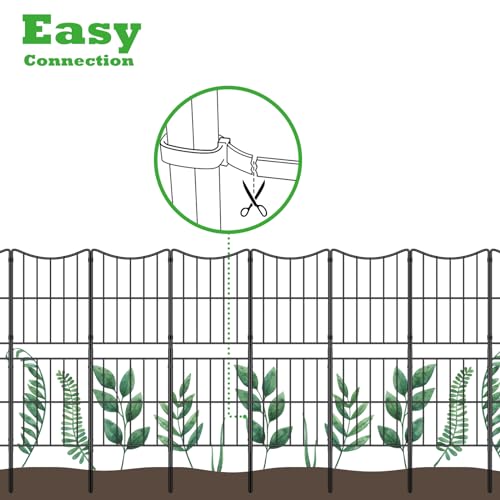 OUSHENG Decorative Garden Fence Fencing 10 Pack, 37.5in (H) x 10ft (L) Rustproof Metal Wire Panel Border Animal Barrier for Dog, Flower Edging for Yard Landscape Patio Outdoor Decor, Arc - Image 3