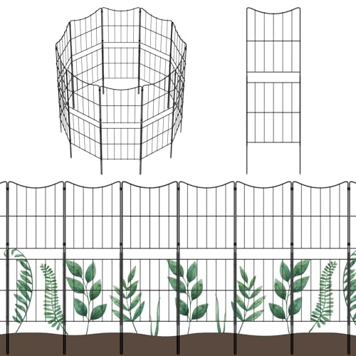 OUSHENG Decorative Garden Fence Fencing 10 Pack, 37.5in (H) x 10ft (L) Rustproof Metal Wire Panel Border Animal Barrier for Dog, Flower Edging for Yard Landscape Patio Outdoor Decor, Arc - Image 1